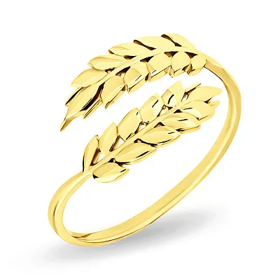 Незамкнутое кольцо Колосок из желтого золота  (арт. 141166ж)