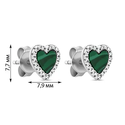 Сережки-пусети зі срібла Серце (арт. 7518/5220млх)