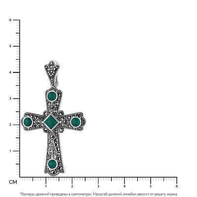 Срібний хрестик з оніксом та марказитами (арт. 7403/2867мркоз)
