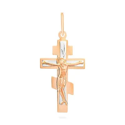 Золотой нательный крестик с распятием (арт. 521000н)