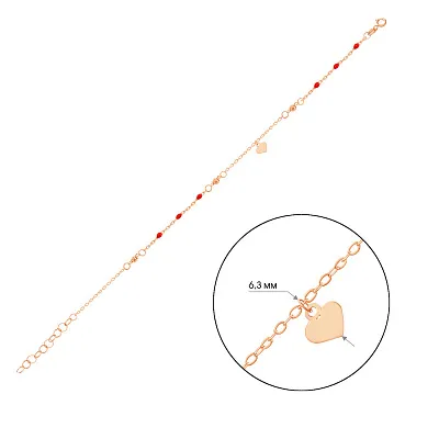 Браслет з червоного золота з емаллю (арт. 324885аекП1)