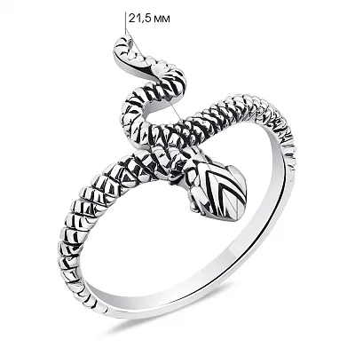 Серебряное кольцо Змея с чернением (арт. 7901/6680)