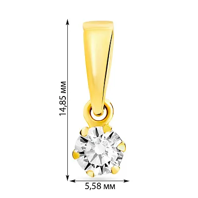 Підвіс з жовтого золота з фіанітом (арт. 440339ж)