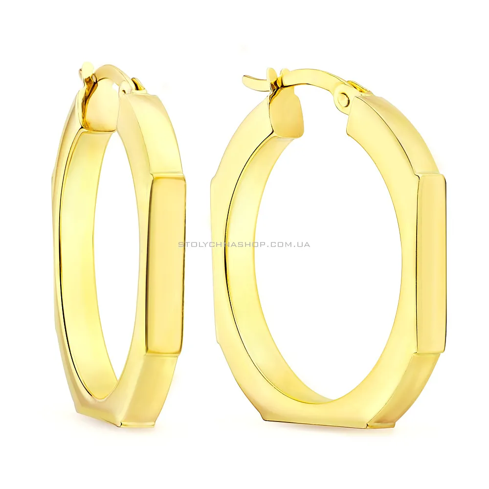 Золотые серьги кольца (арт. 106216ж)