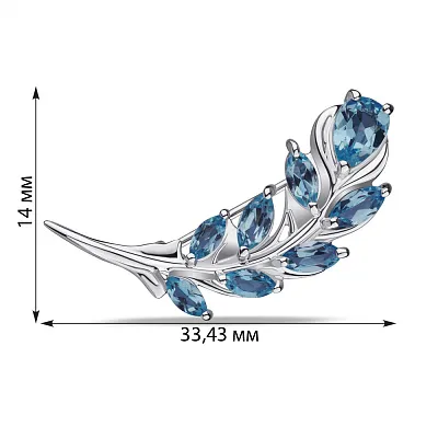 Брошка зі срібла з топазом (арт. 7505/584Птгбп)