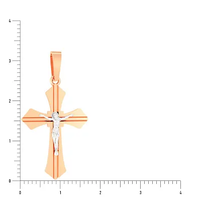 Хрестик з червоного золота «Благословення Господнє» (арт. 501357)
