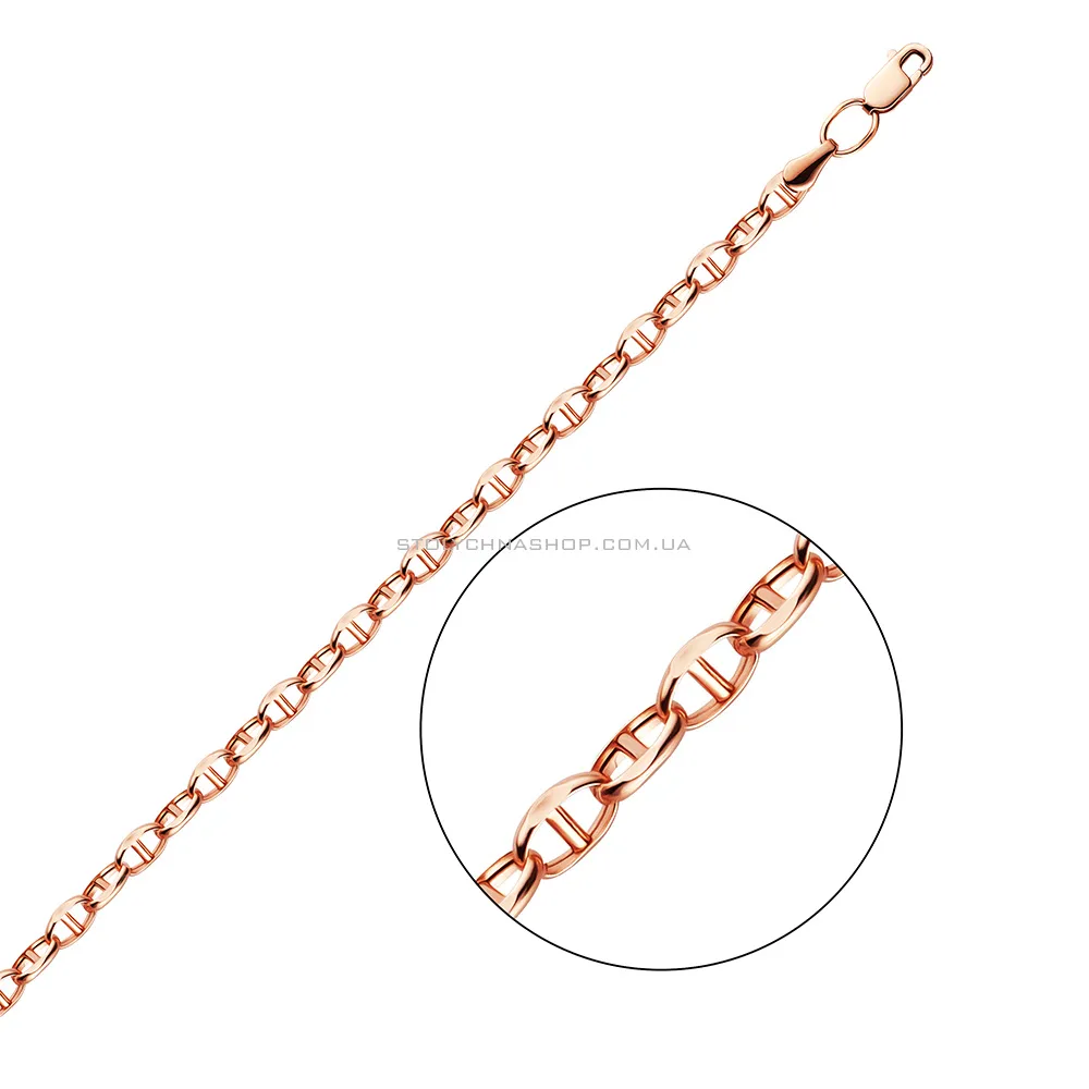 Золотой цепочный  браслет на руку плетения Морской якорь (арт. 314402)
