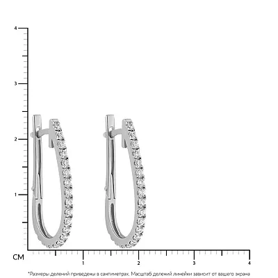 Сережки зі срібла з фіанітами  (арт. Х110101)