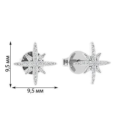 Сережки з білого золота з діамантами (арт. Т011215010б)