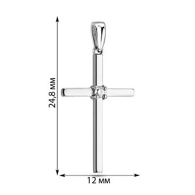 Хрестик з білого золота з діамантом (арт. 3100787202)