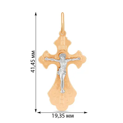 Крестик из красного и белого золота (арт. 511801)