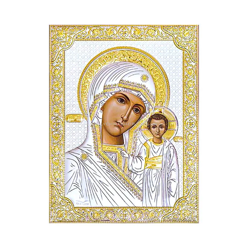 Срібна ікона Матір Божа Казанська (153х203 мм) (арт. P-5/002G/K) - цена