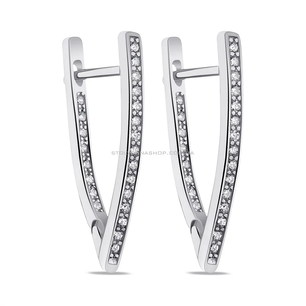 Срібні сережки з фіанітами (арт. 7502/С2Ф/181) - цена