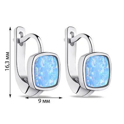 Срібні сережки з опалом (арт. 7502/4549Пог)