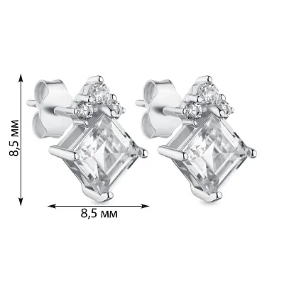 Сережки-пусети зі срібла з фіанітами (арт. 7518/6295)