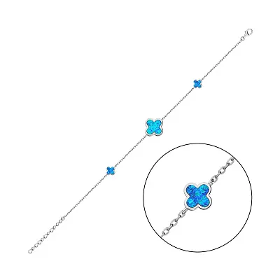 Серебряный браслет с опалом (арт. 7509/4643Пос)