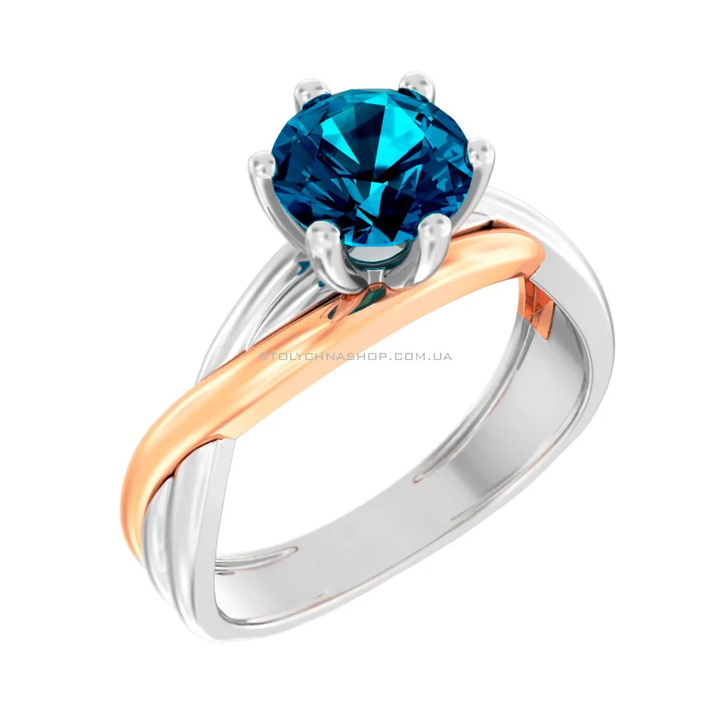Золотое кольцо с топазом Blue Ocean (арт. 140746Пбл)