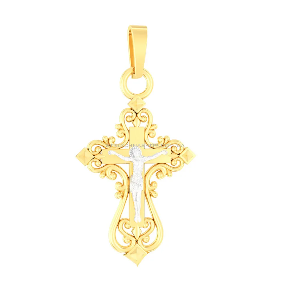Натільний хрестик з жовтого золота (арт. 501353ж)