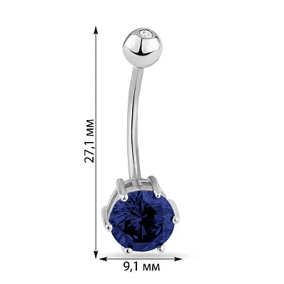 Пірсинг для пупка зі срібла (арт. 7512/ПР2ФС/027)