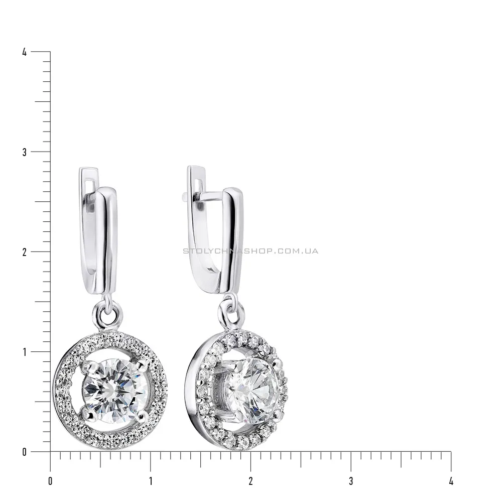 Срібні сережки з підвісками з фіанітів (арт. 7502/3241)