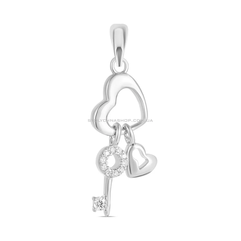 Підвіска зі срібла «Ключ до серця» з фіанітами (арт. 7503/3081)