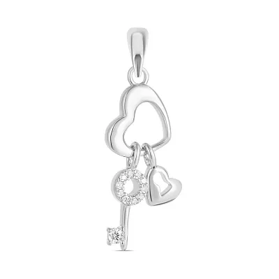 Підвіска зі срібла «Ключ до серця» з фіанітами (арт. 7503/3081)