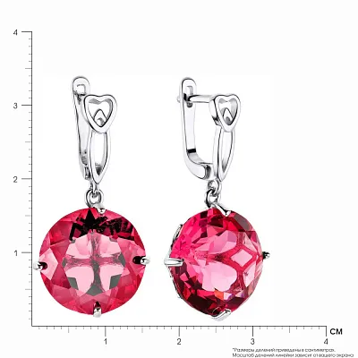 Сережки зі срібла з рожевими фіанітами (арт. 7502/3676цр)