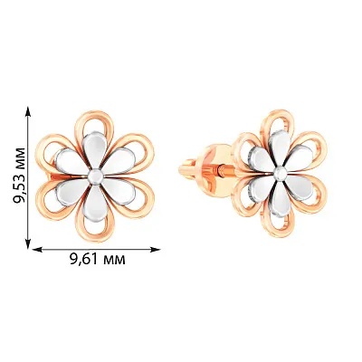 Золоті сережки пусети «Квіточки» (арт. 111065кб)