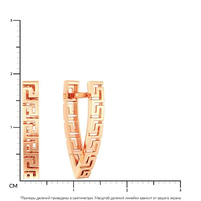 Золотые серьги Олимпия с греческим орнаментом  (арт. 110695)