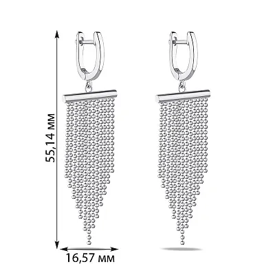 Довгі срібні сережки без каміння (арт. 7502/4441)