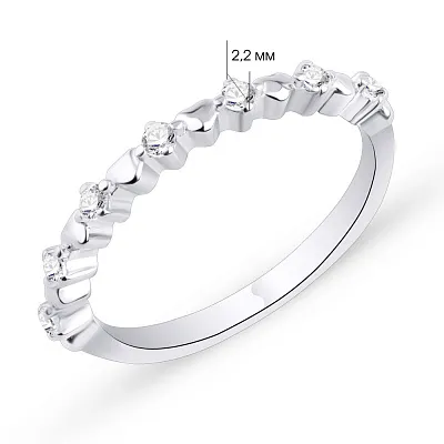 Тонкое кольцо из серебра с фианитами (арт. 7501/5981)
