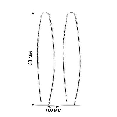 Серебряные серьги-протяжки без камней (арт. 7502/С2/2010)