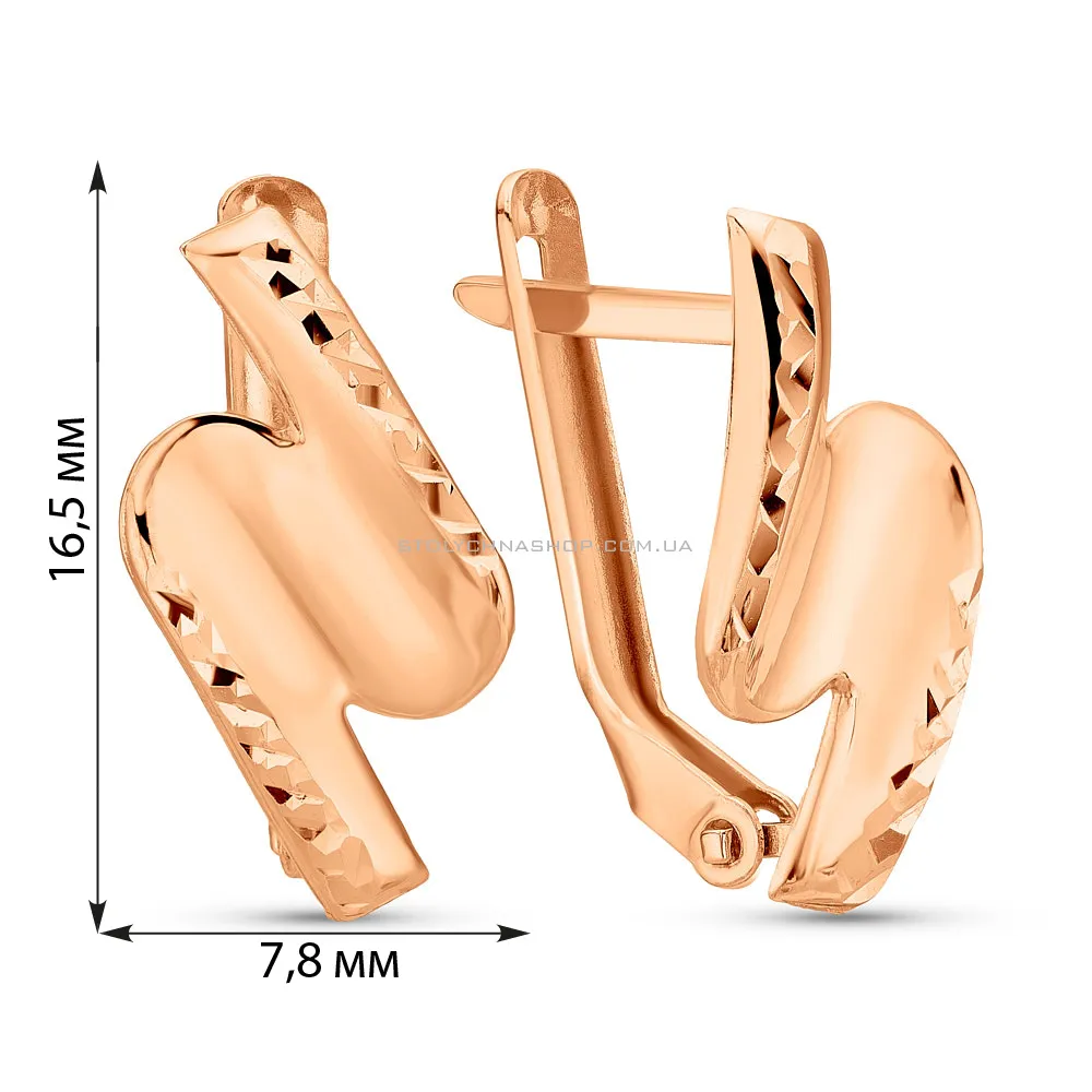 Серьги из красного золота (арт. 109660) - 2 - цена