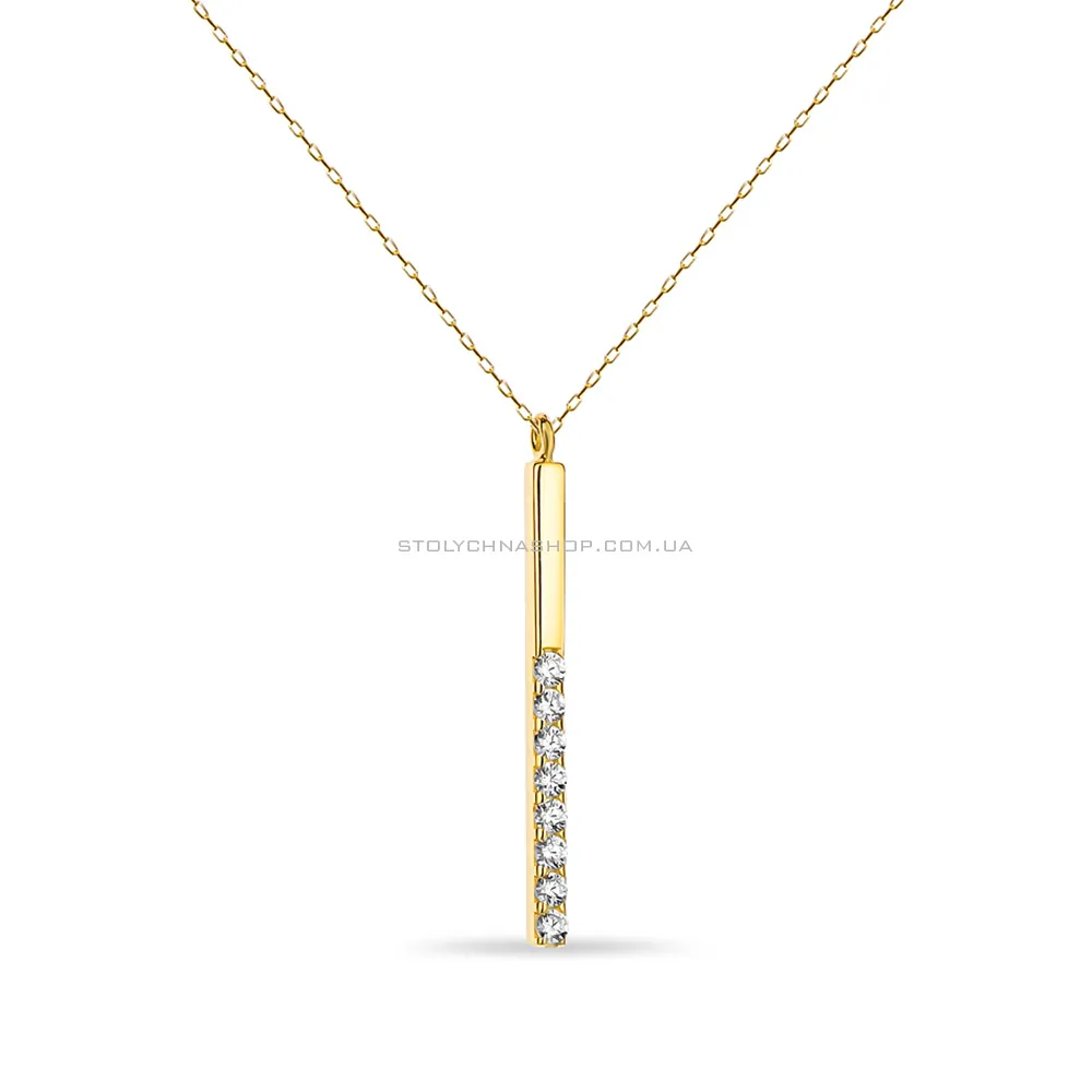 Колье Celebrity Chain из желтого золота с фианитами (арт. 351957ж) - цена
