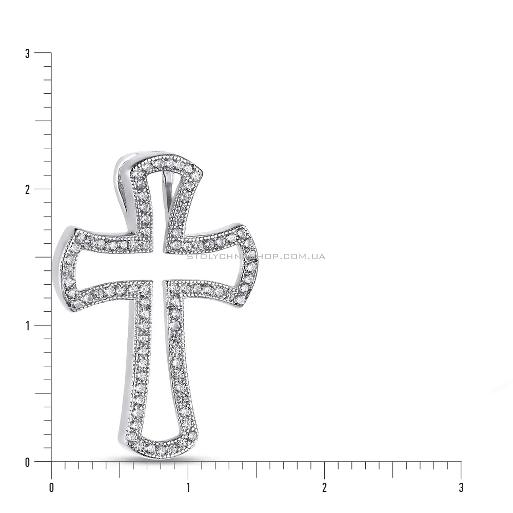 Серебряная подвеска-крестик с фианитами (арт. 7503/1464)
