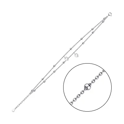 Подвійний срібний браслет з підвісками (арт. 7509/3788)