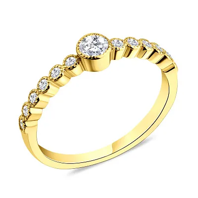 Серебряное кольцо с желтым родированием  (арт. 7501/5759ж)