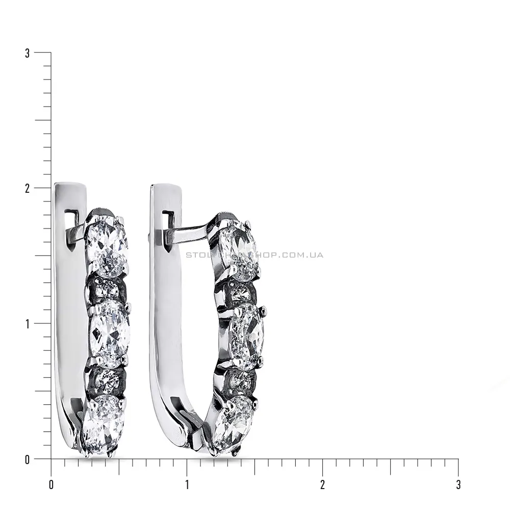 Срібні сережки з фіанітами (арт. 7902/5919-ч)