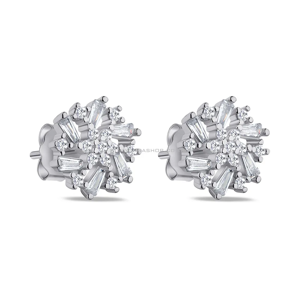 Срібні сережки з фіанітами різної форми  (арт. 7518/6188) - цена