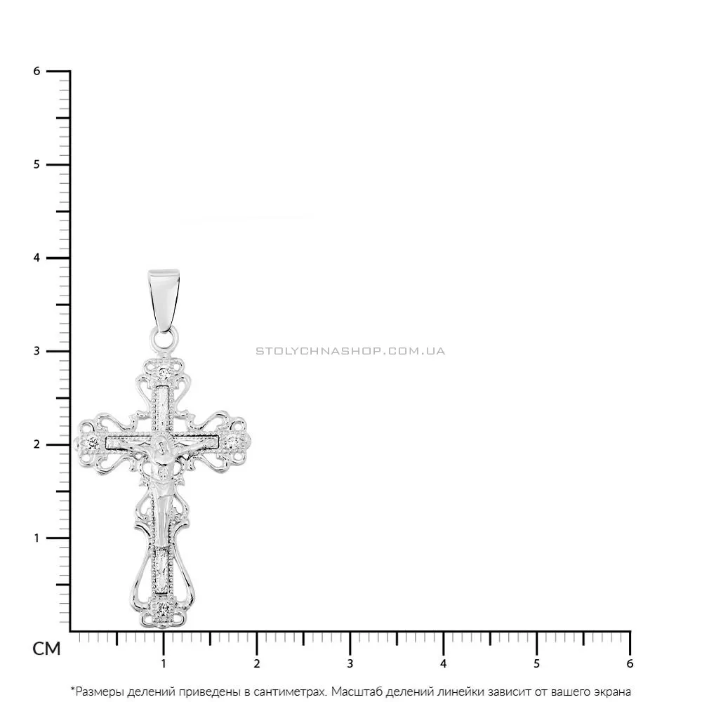 Ажурный крестик с распятием и фианитами из золота (арт. 501632бб) - 2 - цена
