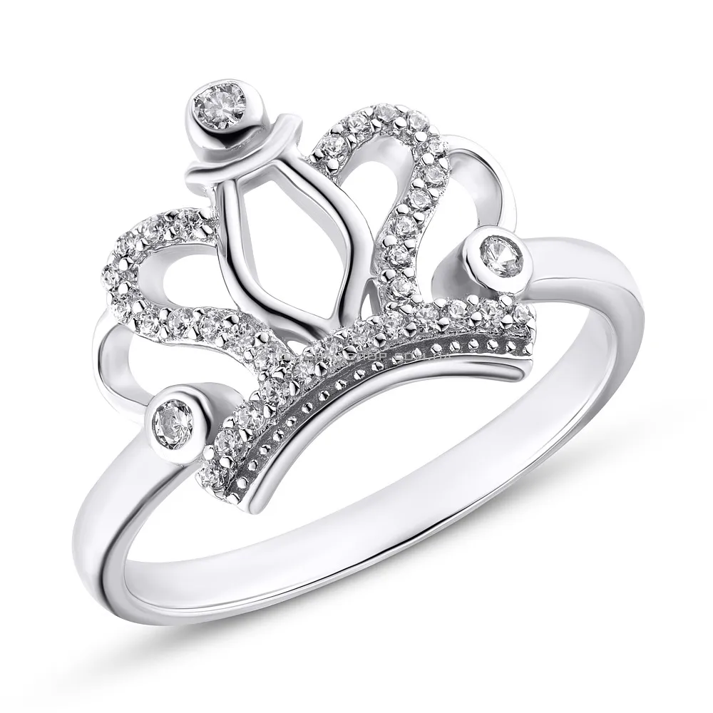 Серебряное кольцо «Корона» с фианитами (арт. 7501/4358)