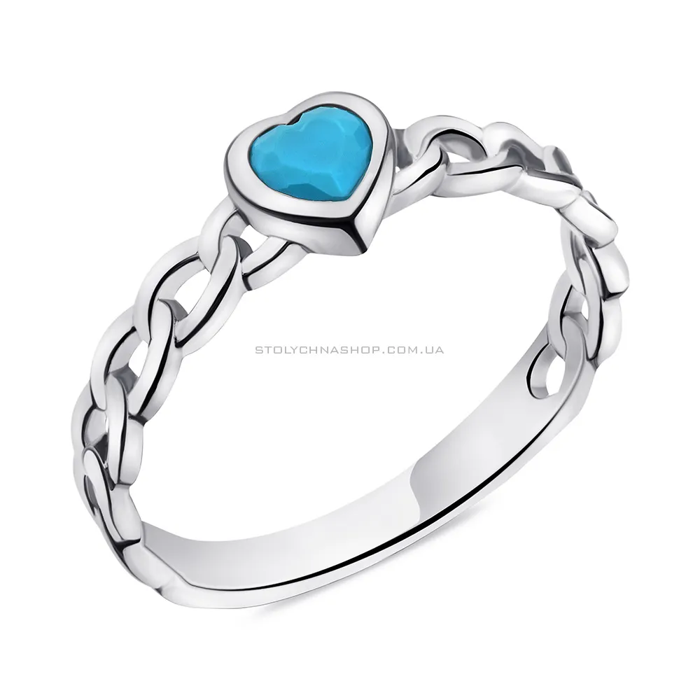 Серебряное кольцо с бирюзой (арт. 7501/5949Б) - цена