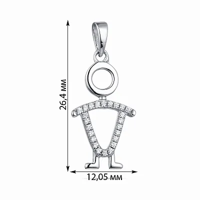 Срібна підвіска «Хлопчик» з фіанітами (арт. 7503/2697)