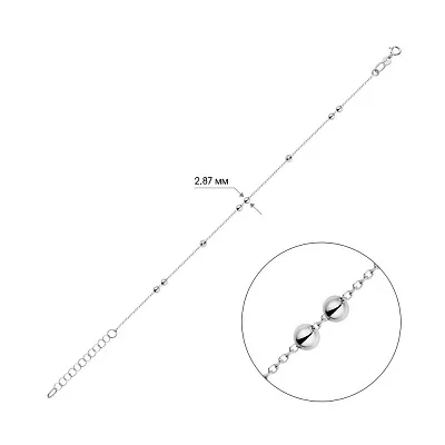 Браслет &quot;Шарики&quot; из белого золота (арт. 325424б)