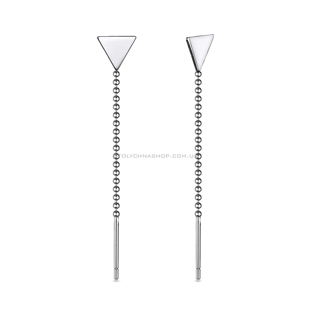 Срібні сережки протяжки "Трикутники" (арт. 7502/3385)