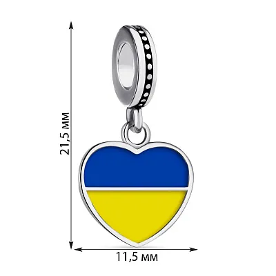 Серебряный патриотический шарм с эмалью  (арт. 7903/3642есж)