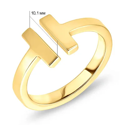Золотое незамкнутое кольцо в желтом цвете металла (арт. 154282ж)