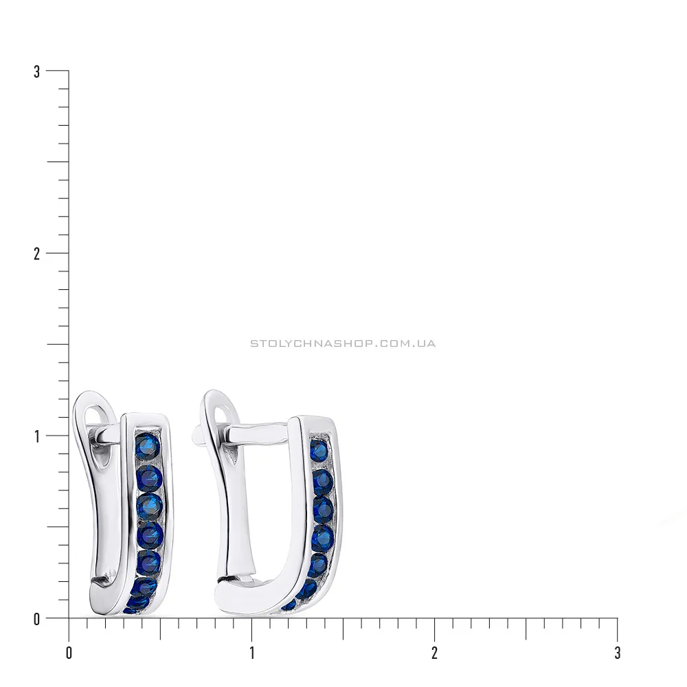Срібні дитячі сережки з синіми фіанітами (арт. 7502/3608цс)
