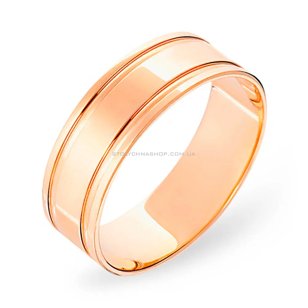 Классическое обручальное кольцо из красного золота (арт. 238021)