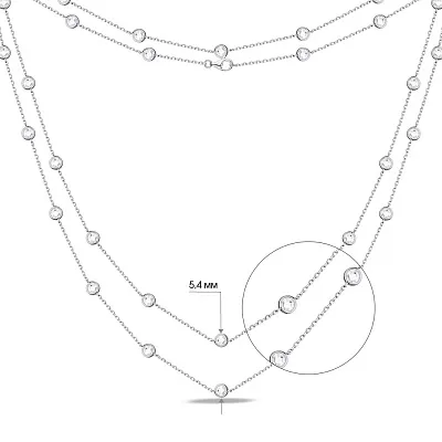 Длинное колье из серебра с фианитами (арт. 7507/525)